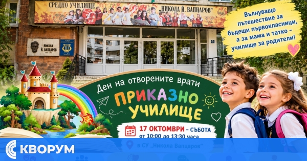 СУ "Никола Й. Вапцаров" кани бъдещите първокласници на Ден на отворените врати