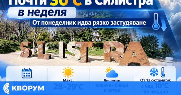 Почти 30 градуса в Силистра в неделя, от понеделник идва рязко застудяване