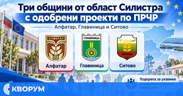 Три общини от област Силистра с одобрени проекти за подкрепа на уязвими общности