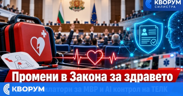 Депутатите приеха на първо четене: дефибрилатори в патрулните автомобили и система за контрол на ТЕЛК решенията