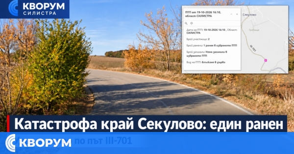 Един човек е ранен след удар в дърво в Дуловско